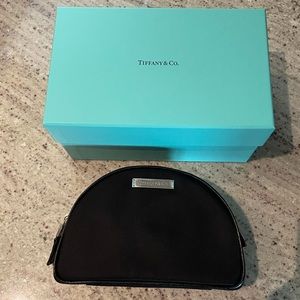 Tiffany & Co. black nylon dome cosmetic case brand new! Comes with box & ribbon